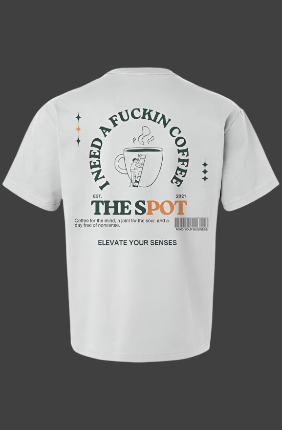 Costa Rica Medium Logo White Boxy Heavy Tee